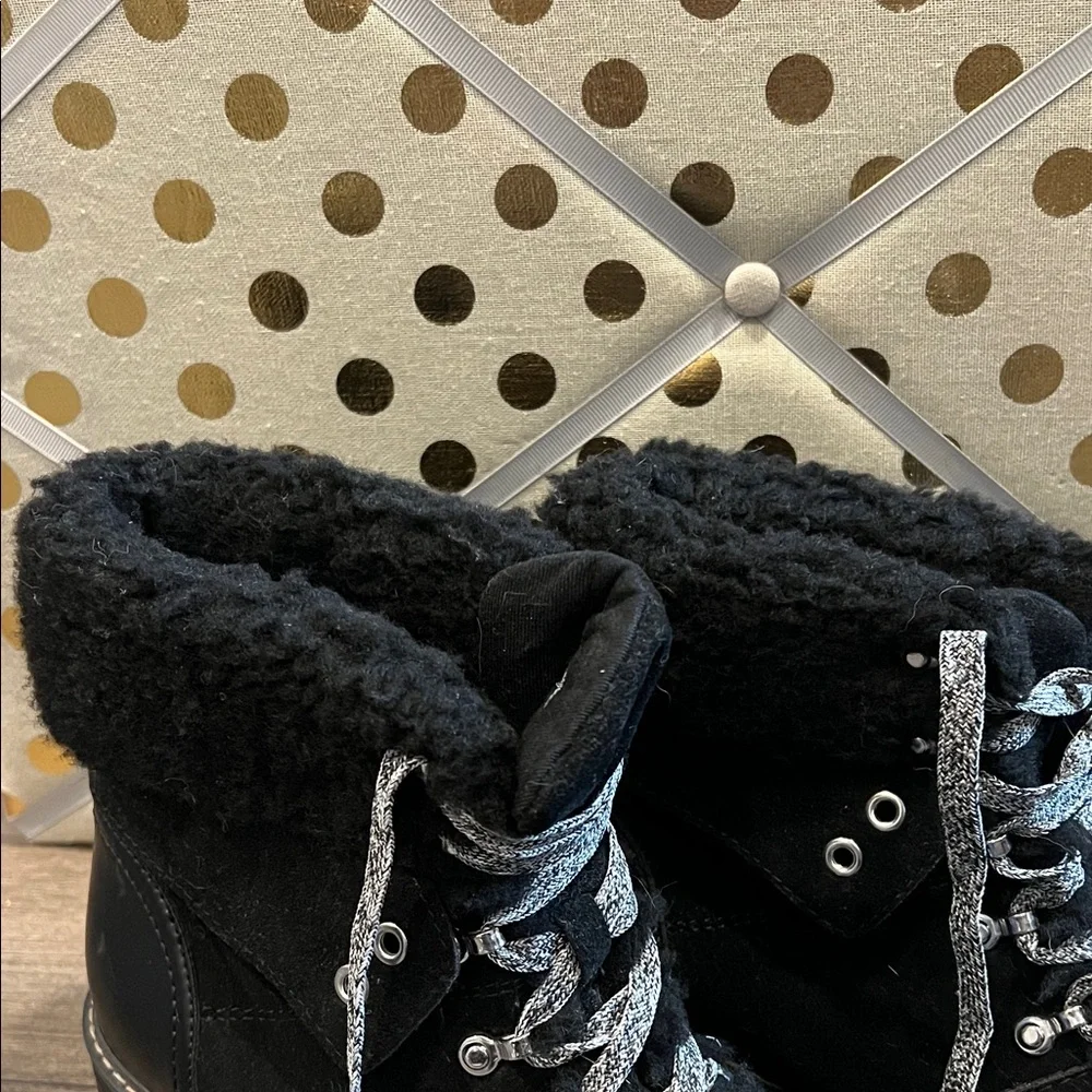 NWOT TIME and TRU Black Faux Suede Hiking Style with Memory foam Boots 10 - Picture 3 of 10
